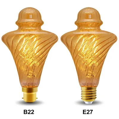 Vintage LED 2W Edison Style TWISTED CONE Filament Light Bulb B22 Or E27 • £8.99