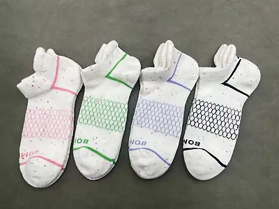 4 Pairs Bombas Women's Honeycomb Border Stripe Ankle Sock Size M 4 Colors • $27.37