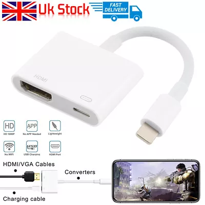 8 Pin To HDMI Digital TV AV Adapter Cable For IPad IPhone 7 8 X 11 12 13 14 UK. • £6.89