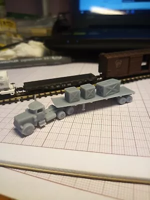 $14 • Buy Z Scale Train Miniature Truck Peterbilt And Flatbed Trailer 1970's