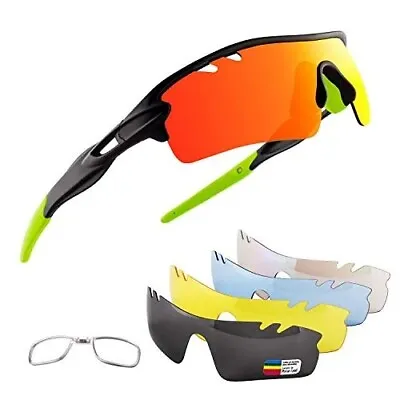 Sports Cycling Running Sunglasses For Men & Women With 5 Interchangeable Lenses • £8.99