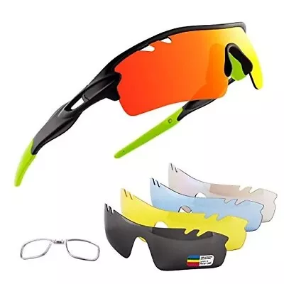 Sports Cycling Running Sunglasses For Men & Women With 5 Interchangeable Lenses • £8.99