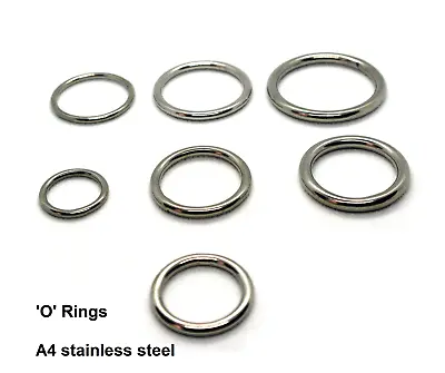 O Rings Welded Polished Round Rings A4 Stainless Steel 316 Marine Grade • £4.49