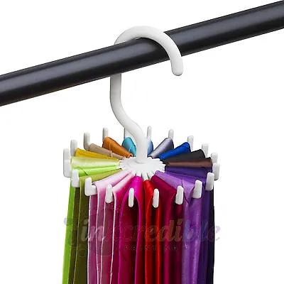 Rotating Tie Rack Adjustable Tie Hanger Holds 20 Neck Ties Tie Organizer For Men • $6.95