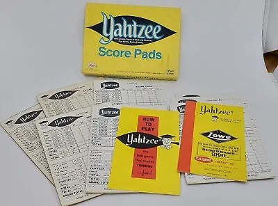 Vintage 1956 Original YAHTZEE Score Pads Sheets 4 Pads E.S. Lowe USA Replacement • $14.99