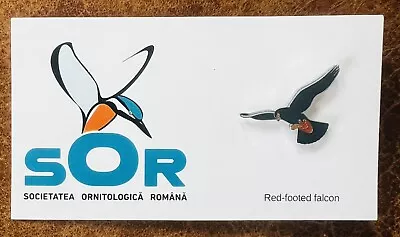 Red-footed Falcon - SOR Romanian - Enamel Pin Badge • £9.95