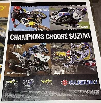 2005 Ricky Carmichael + Mat Mladin Champions Choose Suzuki Motocross AMA  Ad • $7