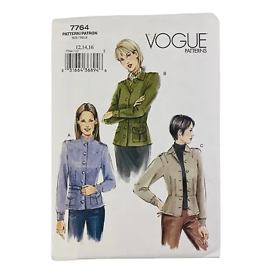 VOGUE Jacket Sewing Pattern 7764 Uncut FF Misses 12 14 16 2003 Fitted 3 Styles • $14.90