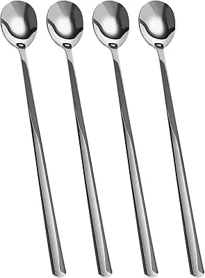 Long Handle Iced Tea Spoons 304 Stainless Steel Teaspoons 9.5 Inch Coffee  • $11.99