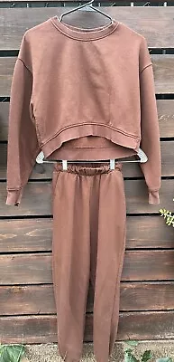 Zara Women’s Brown 2 Piece Sweat Suit Set Size Small • $18