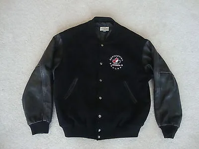 Canada Hockey Officiating Program Varsity Black Wool Leather Jacket XL • $65.47