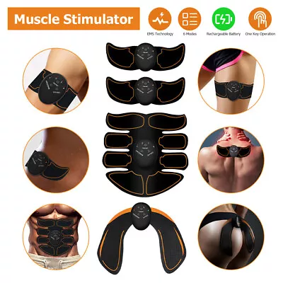 EMS Abdominal Muscle Toning Trainer Stimulator Toner Muscle Stimulator W/Gel Pad • $22.79