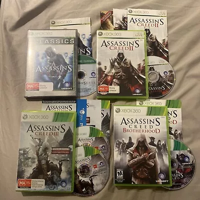 Assassins Creed 1 2 3 & Brotherhood Xbox 360 Game Bundle Lot • Xbox Games Lot • $9.33