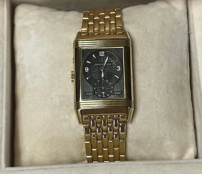Rare Man's Watch * Jaeger-LeCoultre Reverso Duo Day/Night Rose Gold Bracelet 18K • $15499