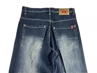 Y2K South Pole Red Tab Jeans Blue Skater Wide Leg Denim Size 36x30 • $129.88