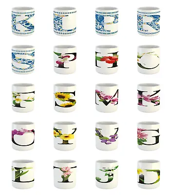 Ambesonne Letter Design Ceramic Coffee Mug Cup For Water Tea Drinks 11 Oz • £17.34