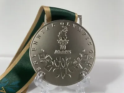 1996 Atlanta Olympic Silver Medal With Silk Ribbons & Stand Exact Replica • $29