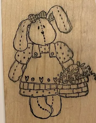 Bunny Rabbit Stuffed Basket Dress Rubber Stamp Imaginations G148 • $4.47
