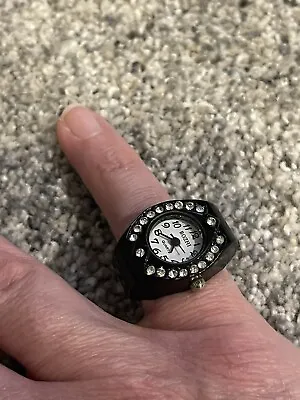 BOZHI Black Quartz Crystal Finger Ring Watch • $24.99
