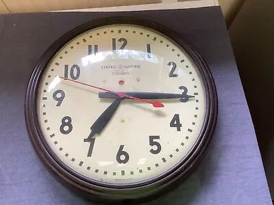 Vintage General Electric Telechron Red Dot School Clock 15 “ Used Runs • $150