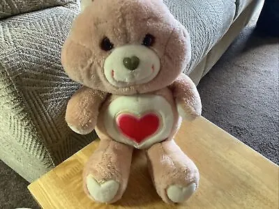 £23.50 • Buy Care Bear Tender HeartVintage Beige Pink With Red Heart Belly Teddy Plush Rare