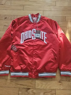 Mitchell & Ness Lightweight Satin Jacket Mens Ohio State Buckeyes Jacket Large  • $79.99