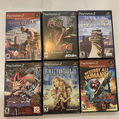 Lot 6 PS2 PlayStation 2  Games Tested Yu-Gi-Oh God Of War Turok Myst 3 Final Fan • $54.99