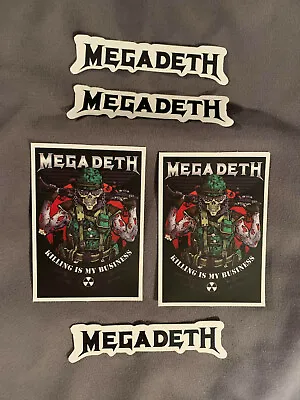 Lot Of 5 MEGADETH 3/4  To 3   Band Logo Stickers FAST! FREE SHIP! Mustaine • $9