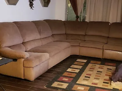 $1400 • Buy Sectional Couch With 2 Recliners At Each End, A Full Size Pull Out Bed. In Great