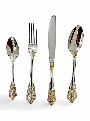Retro Cutlery Antique Silverware Vintage Flatware Dinnerware Stainless Steel • $32.99