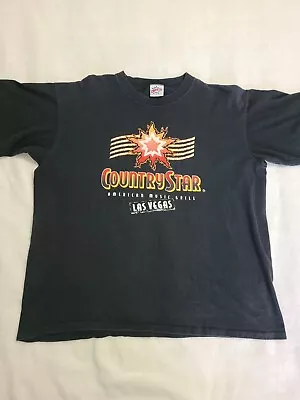 Vintage Country Star American Music Grill Las Vegas T- Shirt Black Mens XL • $10.95