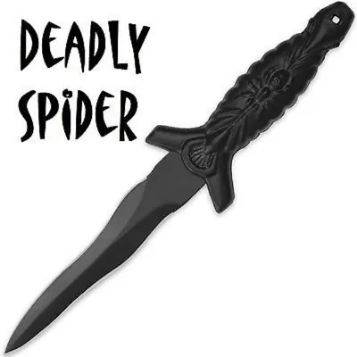 Deadly Kris Blade Spider Dagger Boot Knife Athame - Black W/ Nylon Sheath • $10.95