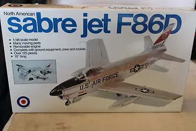 1/48 Scale Entex North American Sabre Jet F86D Model Kit #9009 BN Open Box • $52.50