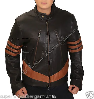 X-Men Wolverine Logans Replica Retro Classic Leather Jacket • $98.32