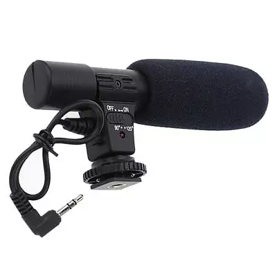 Stereo Interview Camera Microphone Mic For DSLR Camera DV Camcorder 3.5mm • £12.01