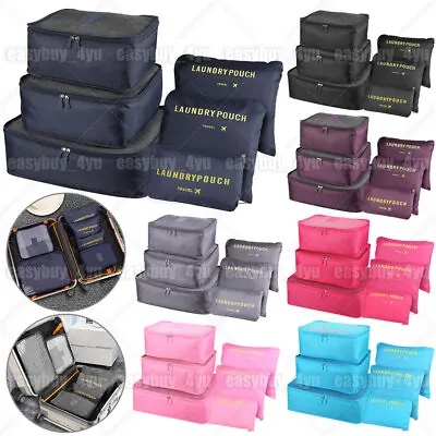 6PCS Luggage Packing Cubes Bag Organizer Suitcase Set For Travel Storage Clothes • $7.69