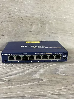 Netgear ProSafe 8-Port 10/100Mbps Fast Ethernet Switch FS108 • $5.99