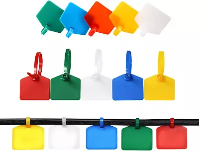 100 Pcs Plastic Nylon Cable TiesMulti Color Self Locking Write On Tie Wraps • $13.36