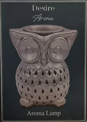 £14 • Buy Desire Aroma Electric Lamp Owl Silver Wax Melt & Oil Burner Gift