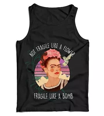 Not Fragile Like A Flower Ladies Vest/Tank Top - Humour  Summer Frida Kahlo • $17.41