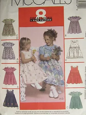 Sweet OOP McCALLS 3531 Girls/Childs Dresses & Pinafores~8 Looks PATTERN 4-5-6 UC • $6.88