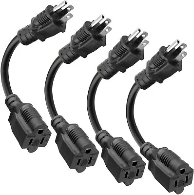 4 Pack-8 Inch Short Power Extension Cord Outlet Saver SJTW 16AWG/13AETL Listed • $10.99