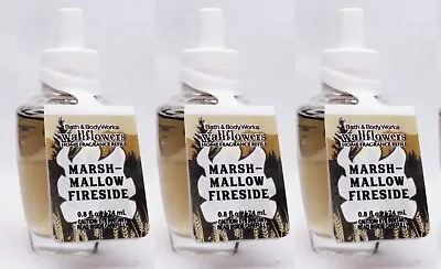3 Bath & Body Works MARSHMALLOW FIRESIDE Wallflowers Scented Oil Bulb Refills • $23.99