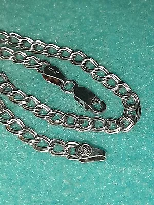 Sterling Double Oval Link Charm Bracelet 8 Inch W Lobster Clasp Sterling Silver • $25.20