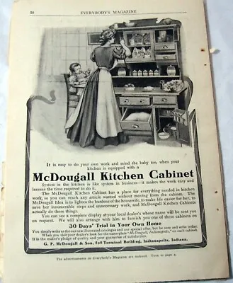 1905  McDougall Kitchen Cabinet Magazine Print Ad 6.75  X 9.75  • $19.99