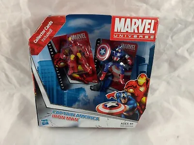 Marvel Universe Captain America And Iron Man Mini Figures With Collector Cards • £21.99