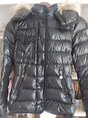 Moncler Black Down Armoise Jacket Size 2 USED • $161.64
