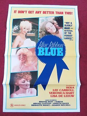 Blue Ribbon Blue Us Tri Folded One Sheet Rolled Poster Seka Veronica Hart 1985 • $27.25