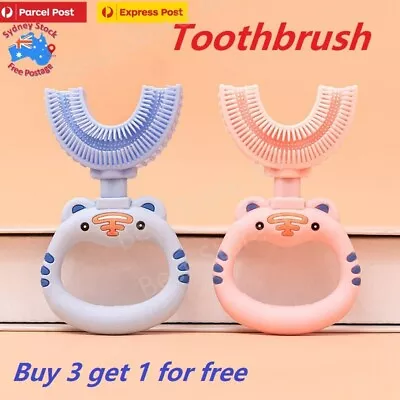 $6.38 • Buy Silicone U-Shape 360° Toothbrush Kids Manual Toddler Teeth Cleaning Brush Tool