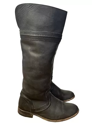 Women's Frye Melissa Trapunto Leather Black Tall RIDING Boots 76442 Size 7 B • $49